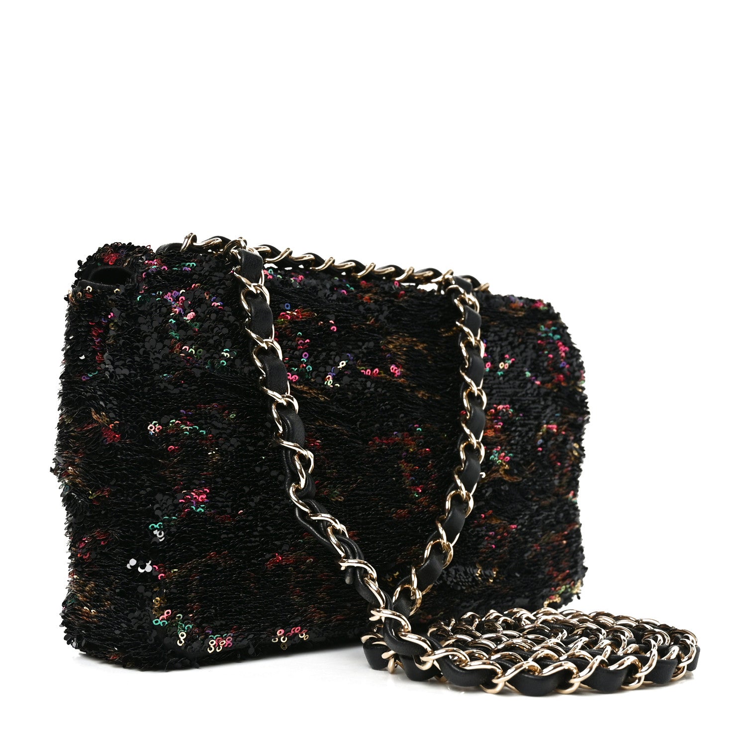 Chanel Sequin CC Small Single Flap Black Multicolor 3 of 10