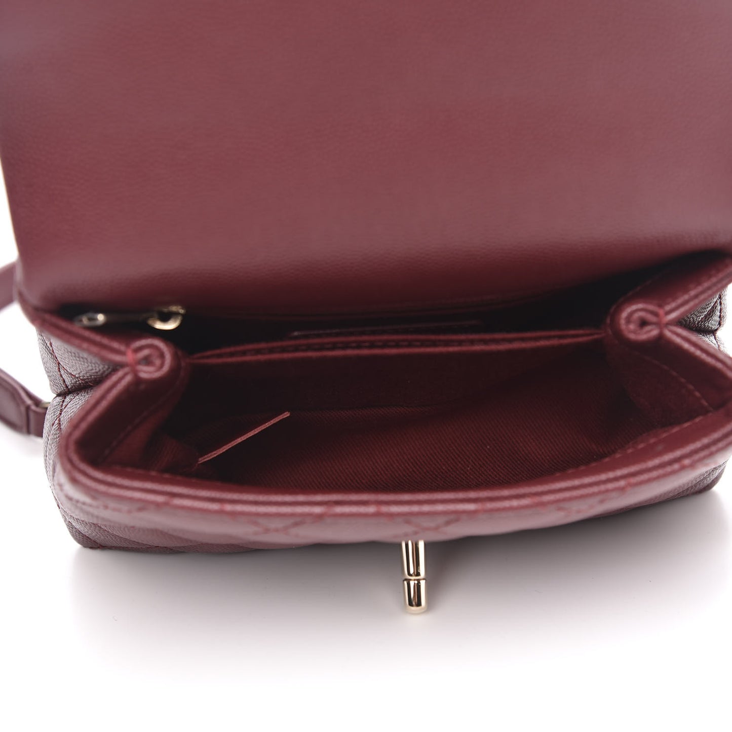 Caviar Quilted Extra Mini Coco Handle Flap Burgundy