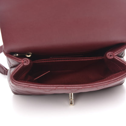 Chanel Caviar Quilted Extra Mini Coco Handle Flap Burgundy 5 of 10
