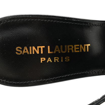 Saint Laurent Tulle Mesh Lambskin Oxails 110 Ankle Tie Pumps 37 Black 7 of 8