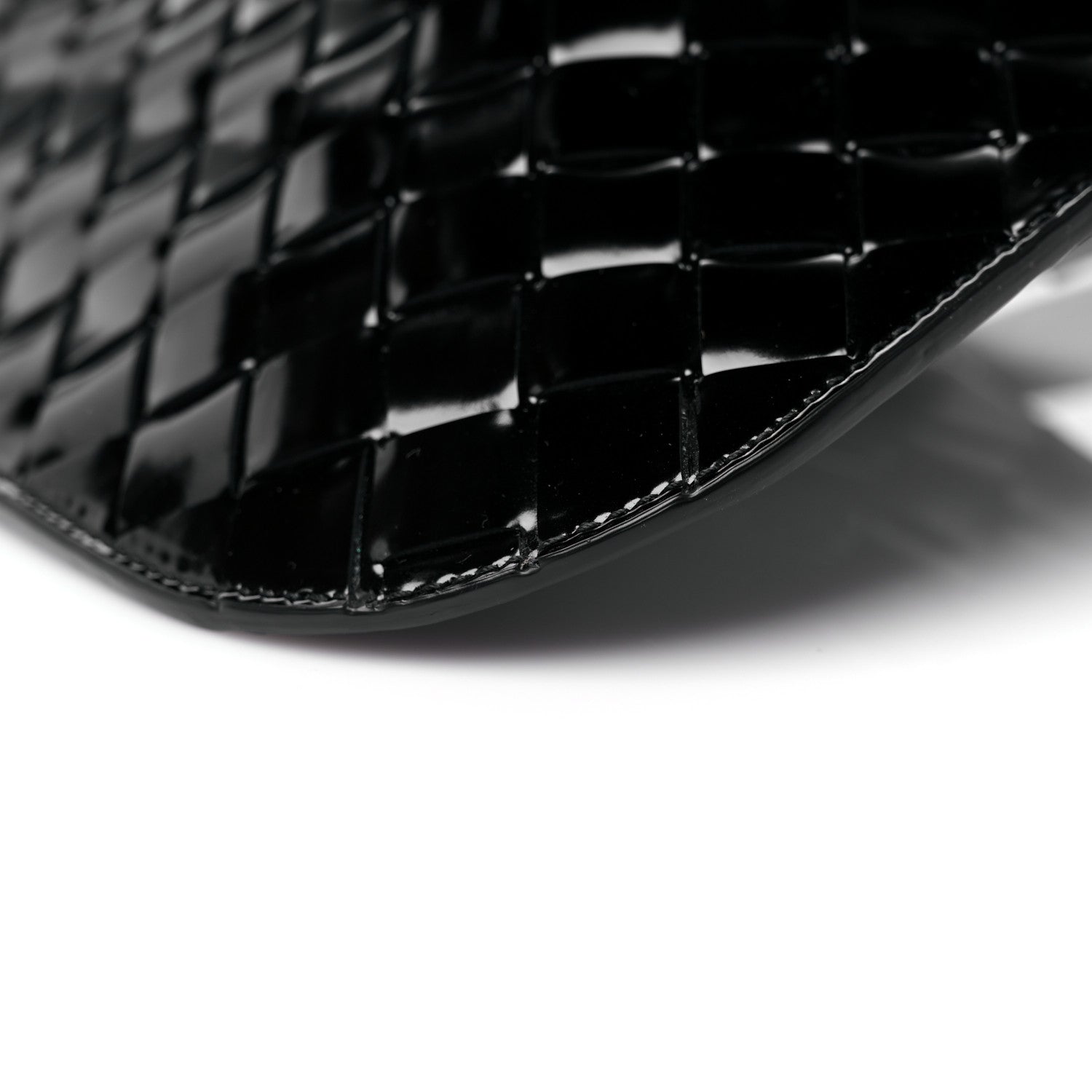 Bottega Veneta Patent Intrecciato Shoulder Bag Black 8 of 10