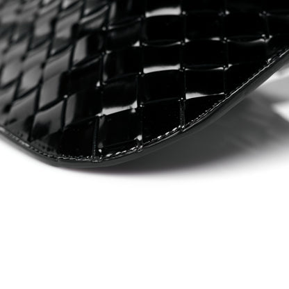 Bottega Veneta Patent Intrecciato Shoulder Bag Black 8 of 10