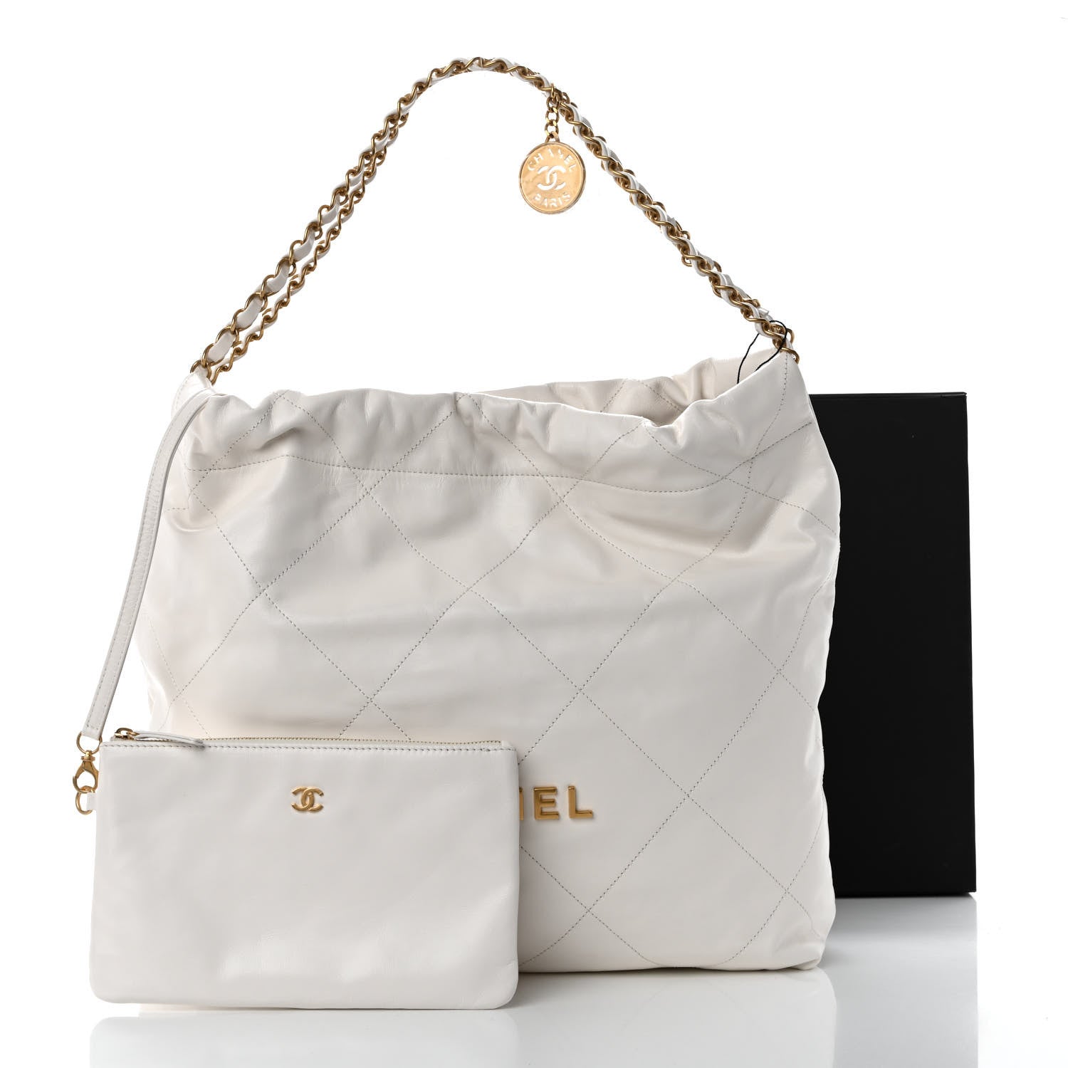 Chanel Shiny Calfskin Quilted Chanel 22 White 12 of 12