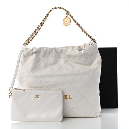 Chanel Shiny Calfskin Quilted Chanel 22 White 12 of 12
