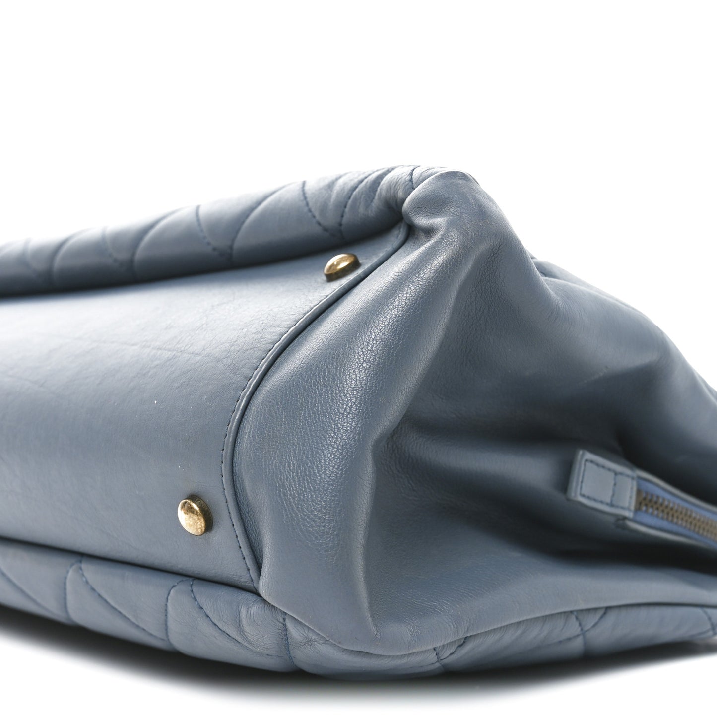 Calfskin Quilted Small CC Crown Tote Blue