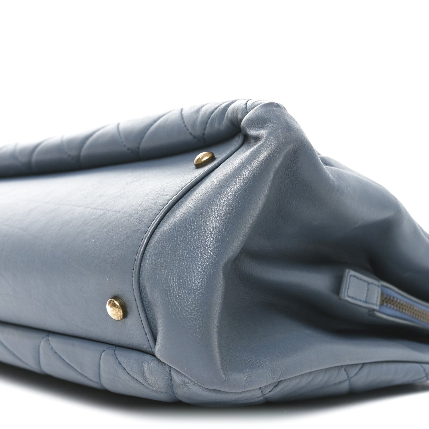 Chanel Calfskin Quilted Small CC Crown Tote Blue 10 of 10