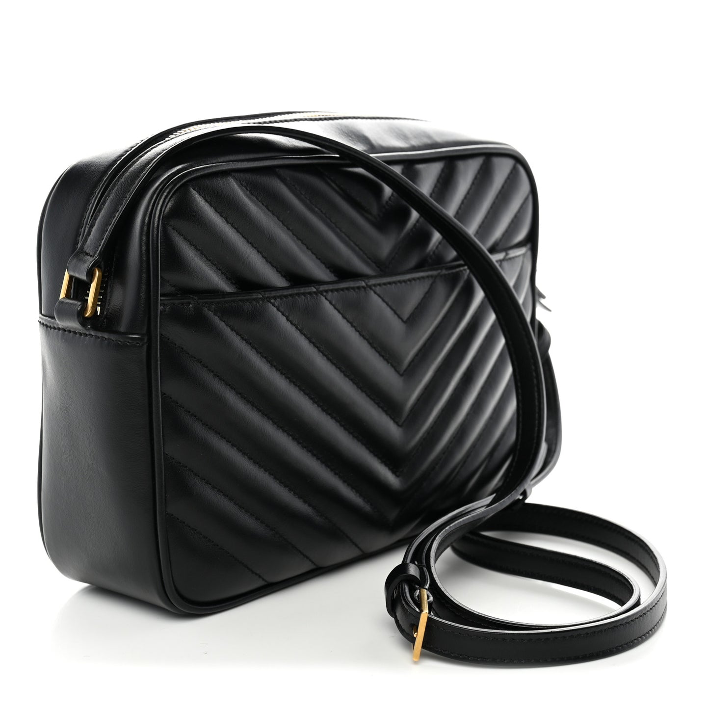 Calfskin Matelasse Monogram Lou Camera Bag Black