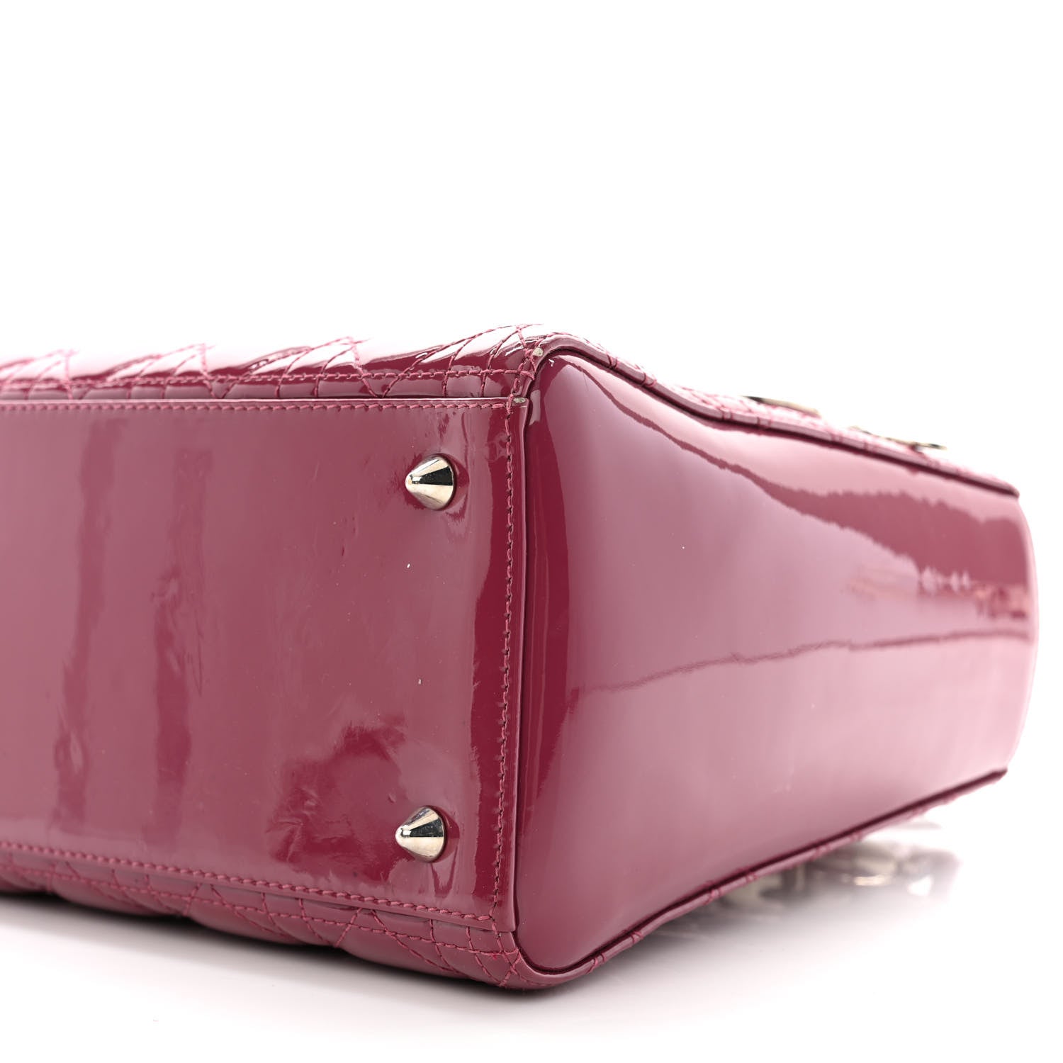Christian Dior Patent Cannage Medium Lady Dior Dark Pink 10 of 12
