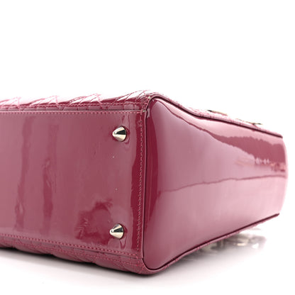 Christian Dior Patent Cannage Medium Lady Dior Dark Pink 10 of 12