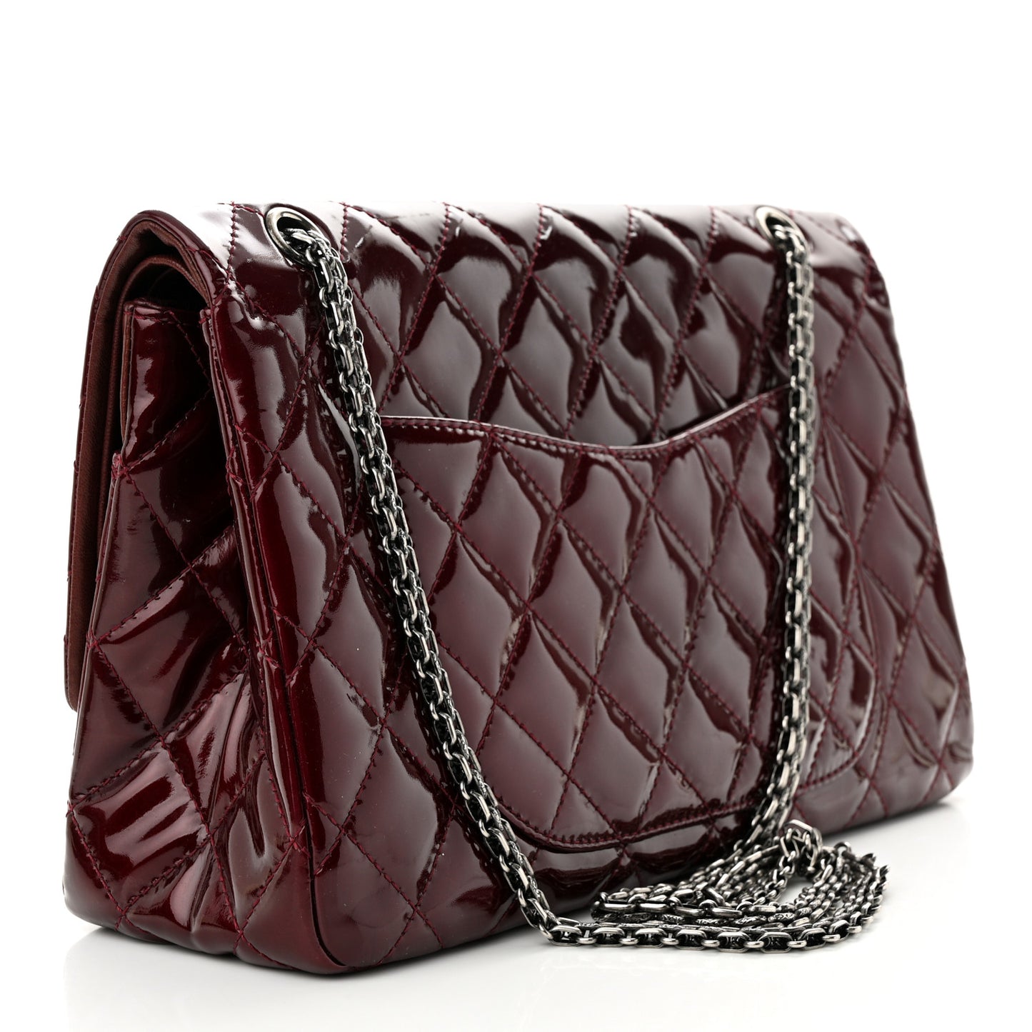 Patent Quilted 2.55 Reissue 227 Flap Light Burgundy