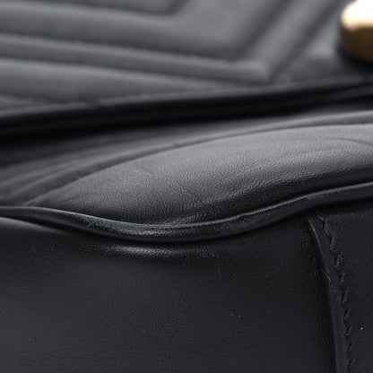 Gucci Calfskin Matelasse Medium GG Marmont Shoulder Bag Black 8 of 15
