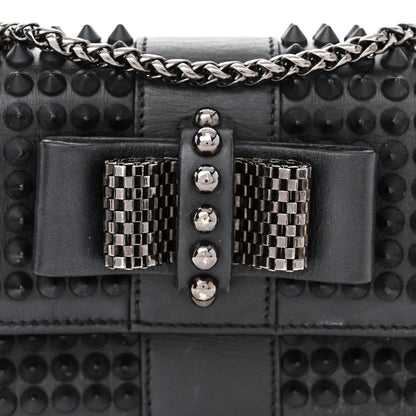 Christian Louboutin Calfskin Spikes Sweety Charity Crossbody Bag Black 7 of 9