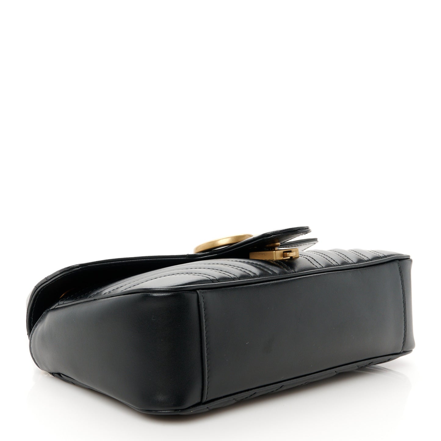 Calfskin Matelasse Small GG Marmont Shoulder Bag Black