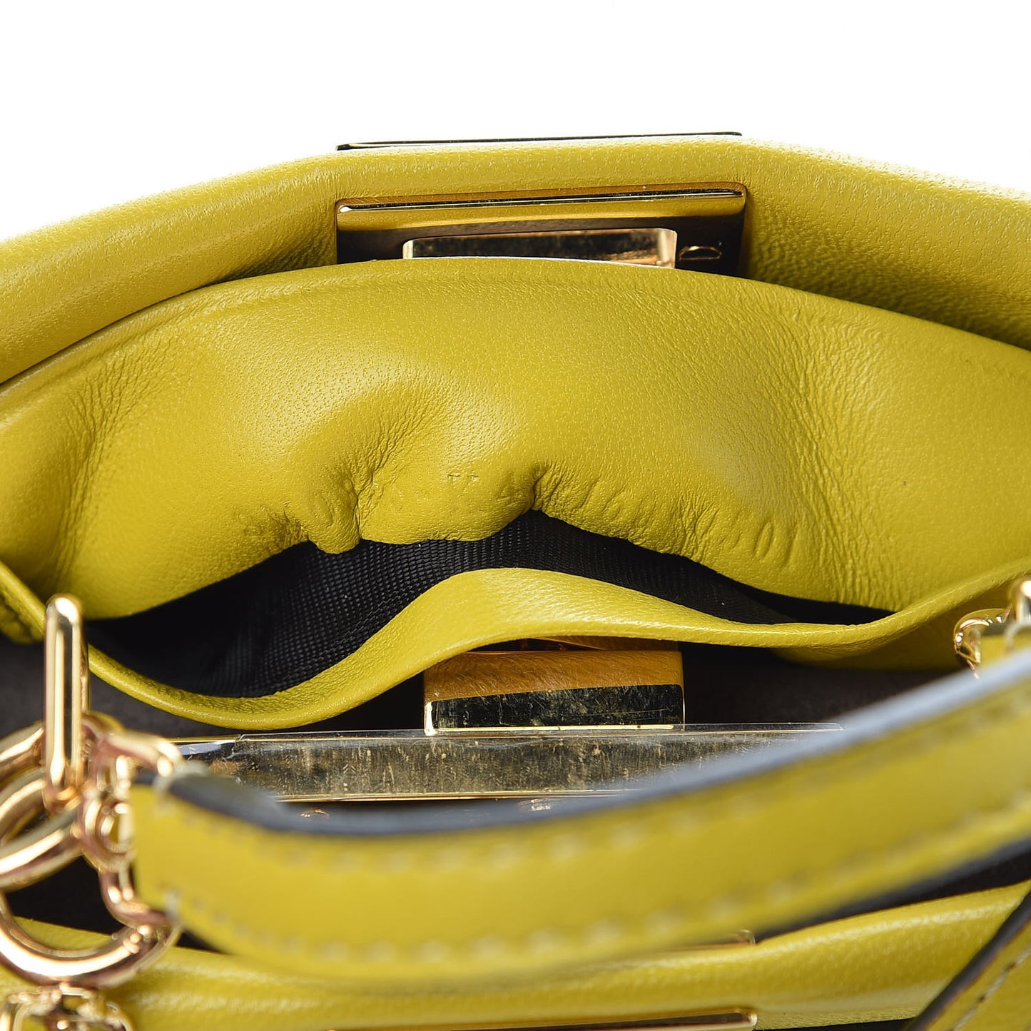 Shiny Nappa Micro Peekaboo Iconic Satchel Lime