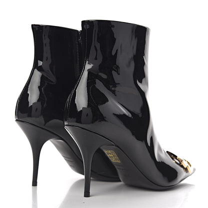 Balenciaga Patent BB Pointy Toe Ankle Booties 39.5 Black 4 of 11