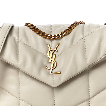 Saint Laurent Lambskin Quilted Toy Loulou Puffer Monogram Chain Satchel Crema Soft 8 of 14