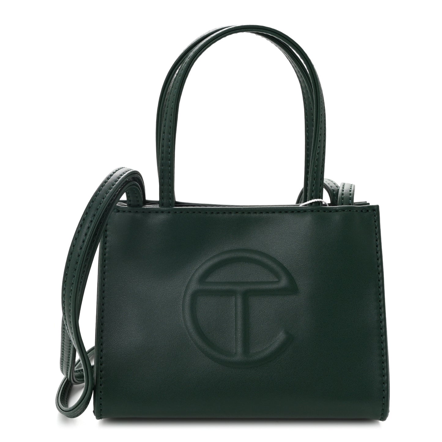 Vegan Leather Small Shopping Bag Dark Olive