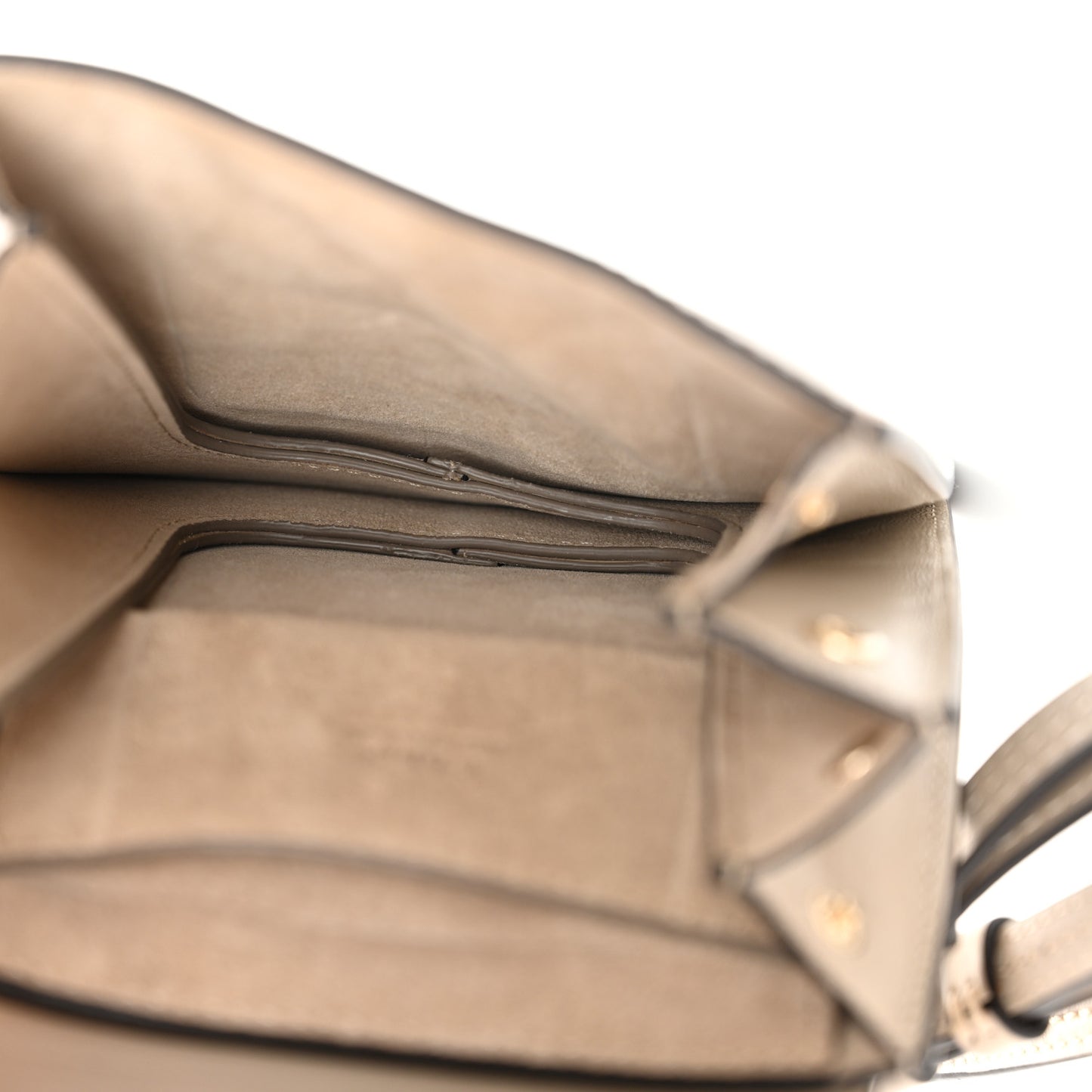 Patent Calfskin Little Horses Debossed Mini Faye Bag Motty Grey