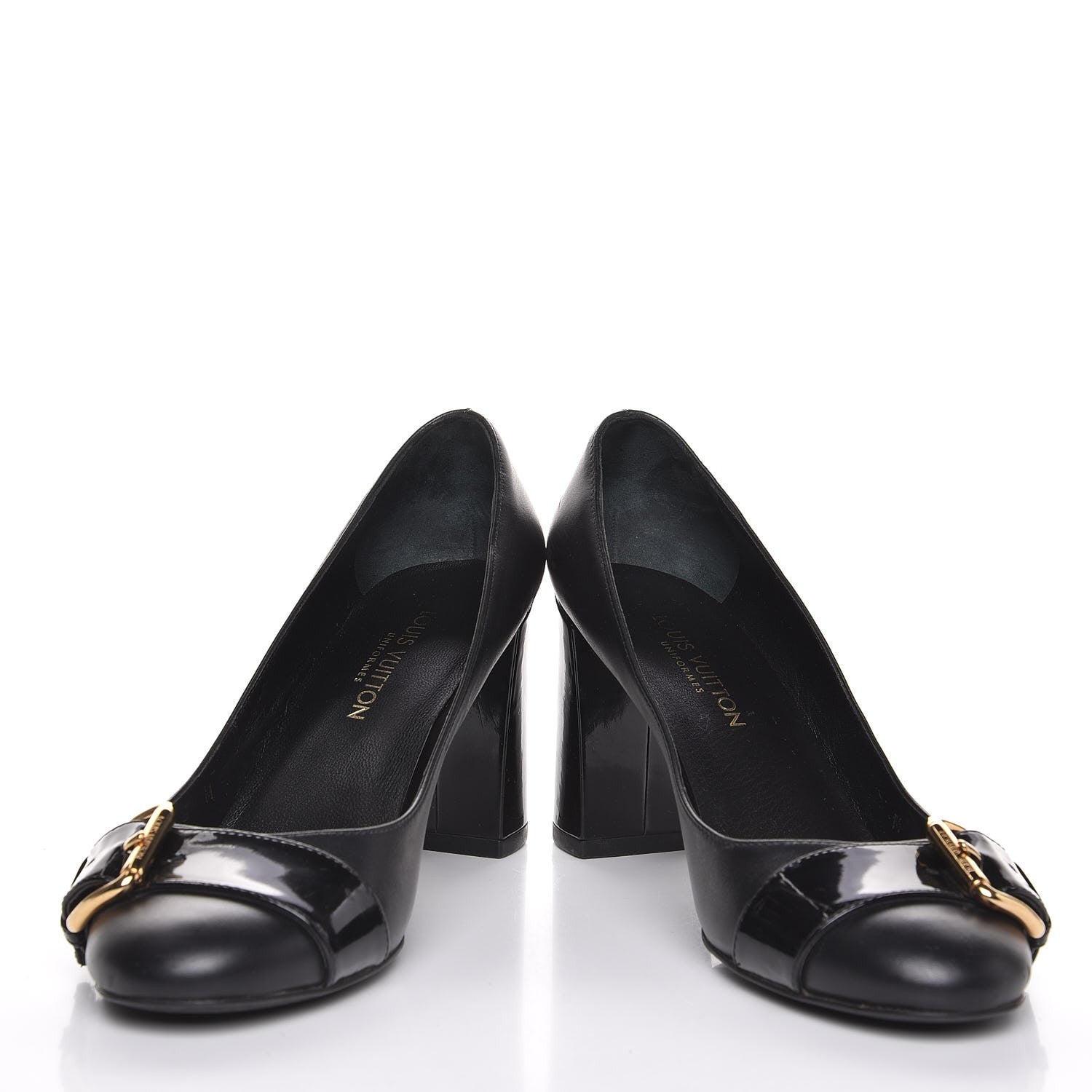 Louis Vuitton Calfskin Buckle Pumps 36.5 Black 5 of 10