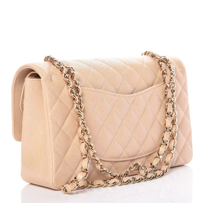 Chanel Iridescent Caviar Quilted Medium Double Flap Beige 3 of 11
