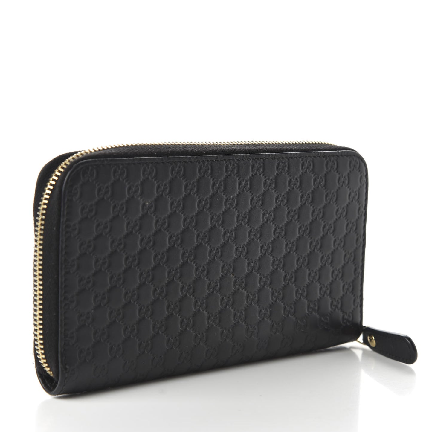 Microguccissima Zip Around Wallet Black