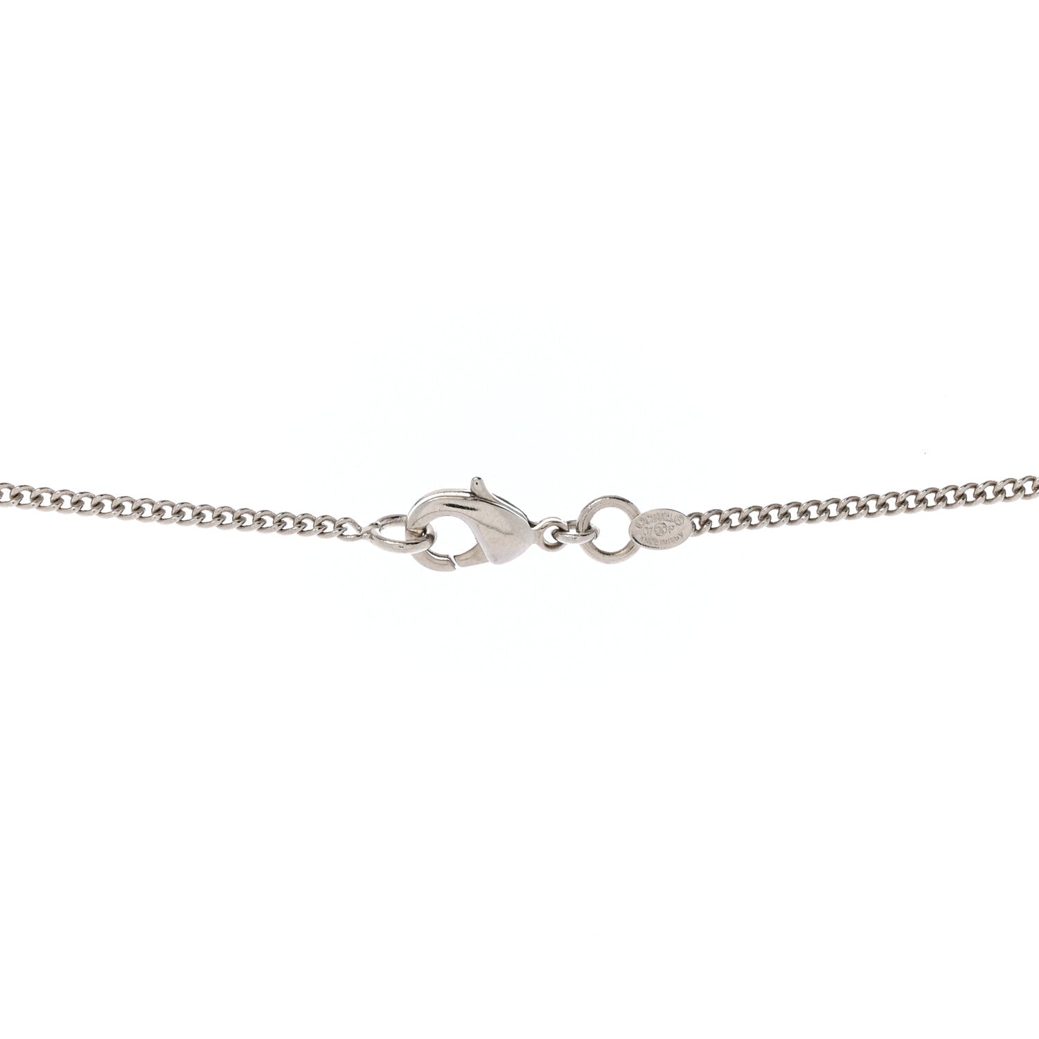 Chanel Crystal CC Camellia Necklace Silver 5 of 6