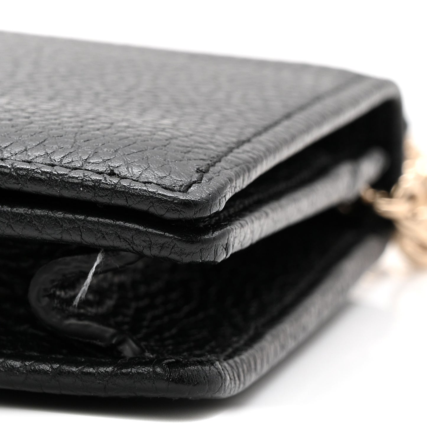 Pebbled Calfskin Soho Wallet On Chain Black