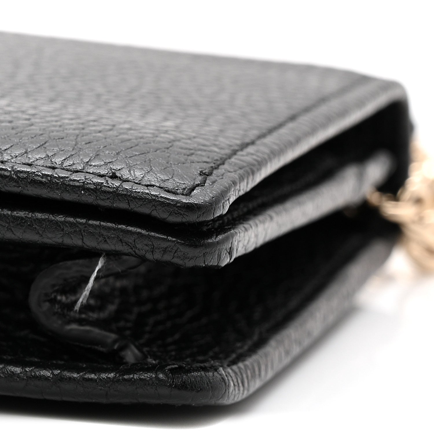 Gucci Pebbled Calfskin Soho Wallet On Chain Black 9 of 10
