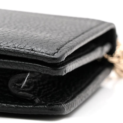 Gucci Pebbled Calfskin Soho Wallet On Chain Black 9 of 10