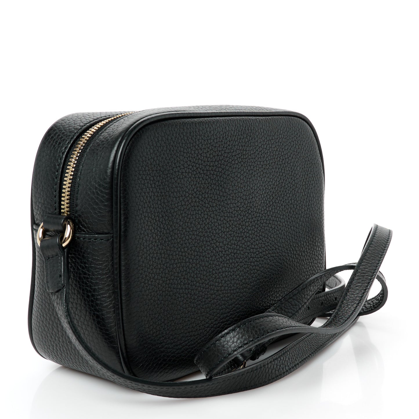 Pebbled Calfskin Small Soho Disco Bag Black