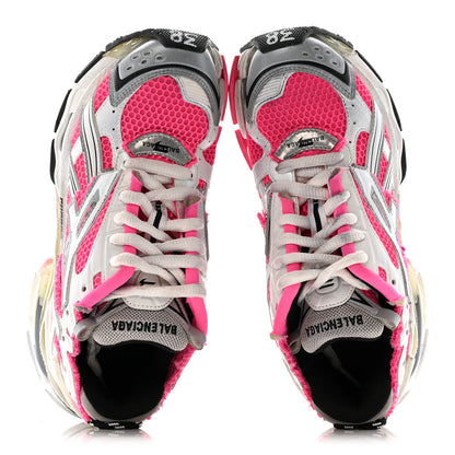 Balenciaga Mesh Rubber Womens Runner Sneakers 38 Fluo Pink Grey Black 3 of 20
