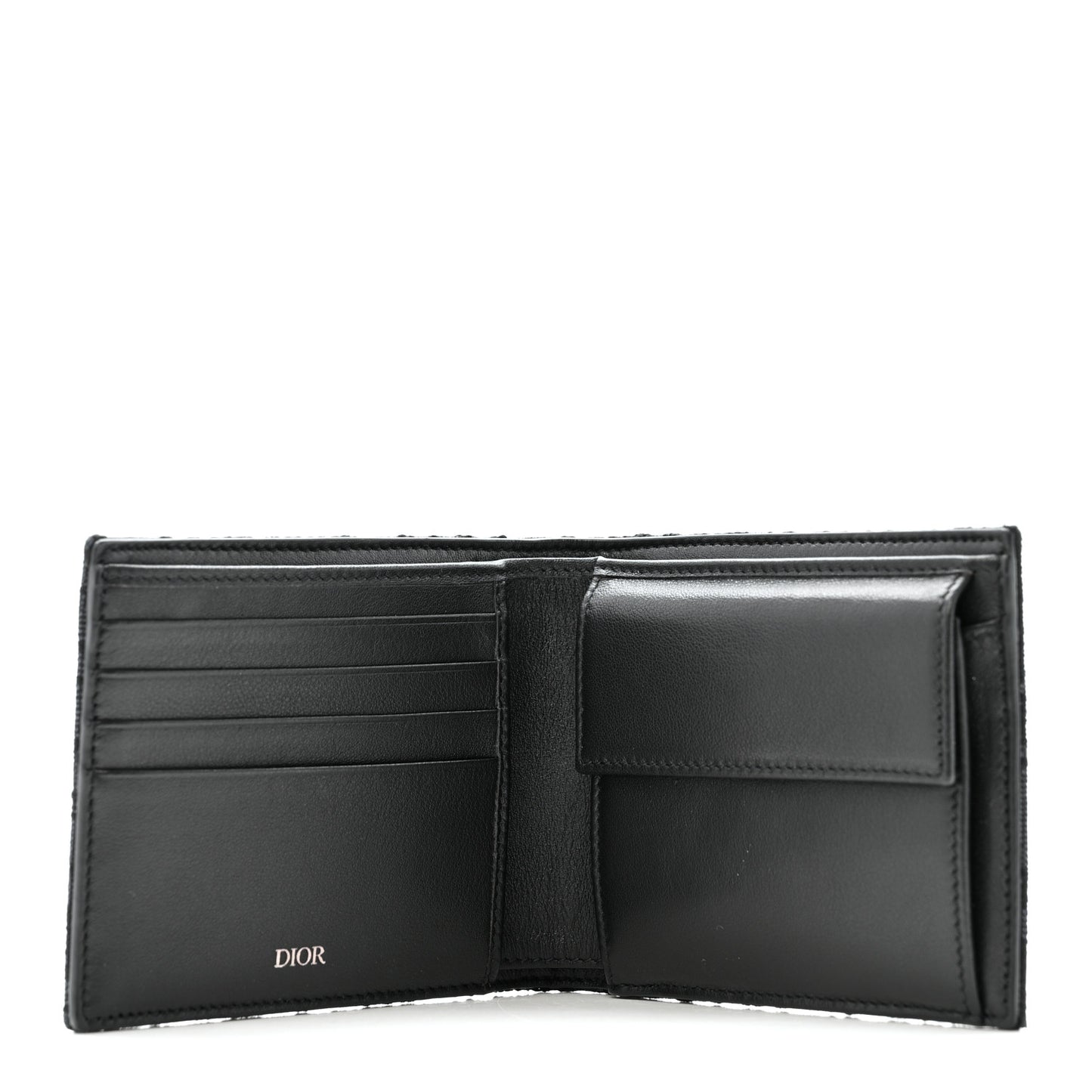 Oblique Jacquard Bi-Fold Wallet Black