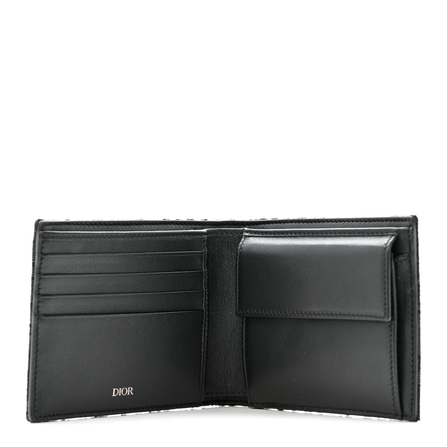 Christian Dior Oblique Jacquard Bi-Fold Wallet Black 5 of 7