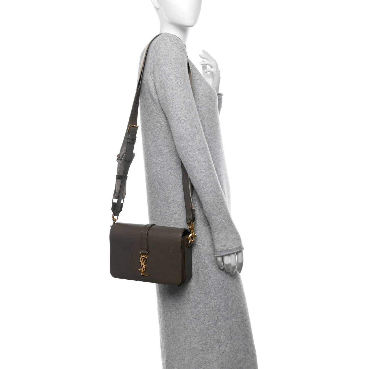 Textured Calfskin Medium Classic Monogram Universite Bag Fog