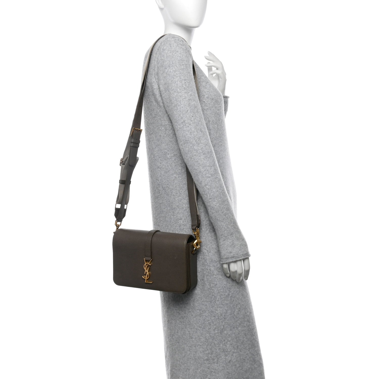 Saint Laurent Textured Calfskin Medium Classic Monogram Universite Bag Fog 2 of 9