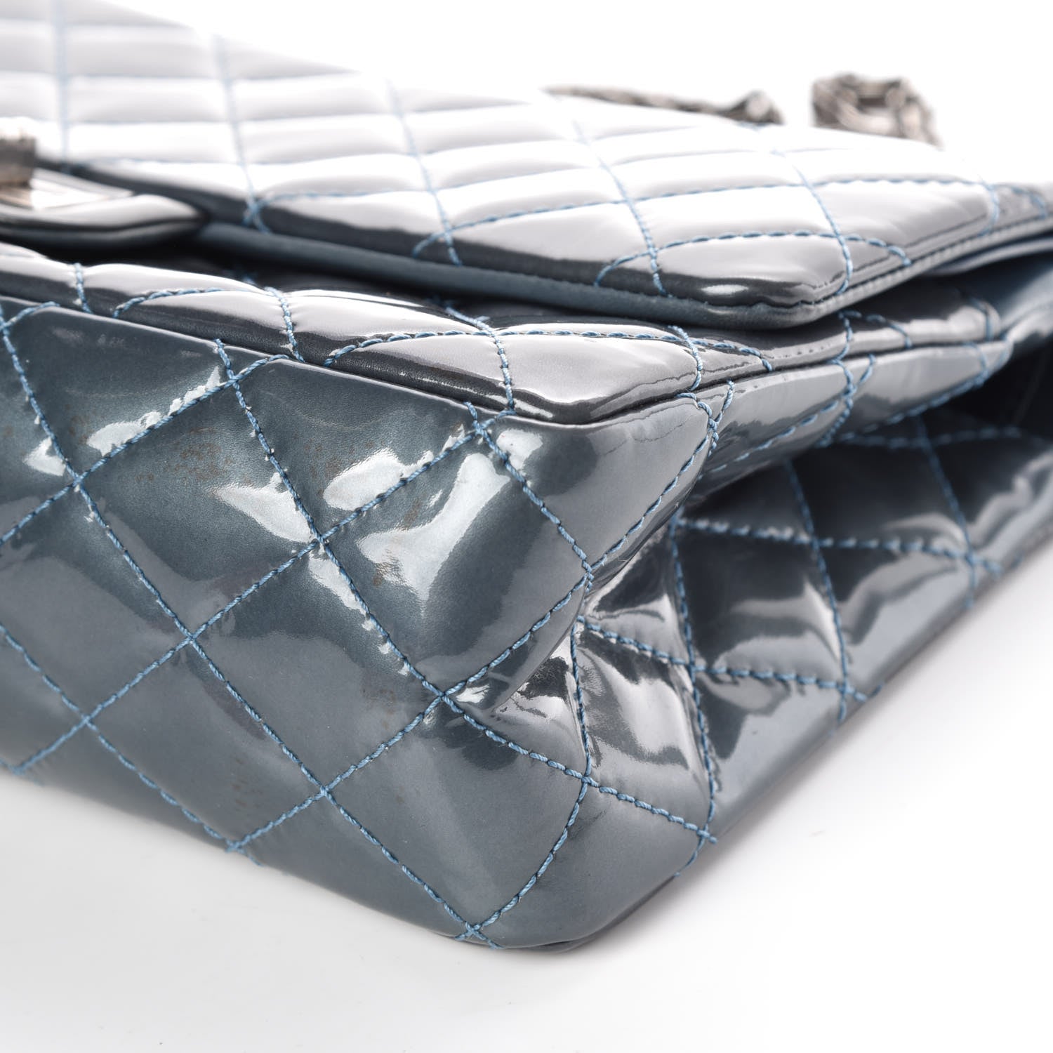 Chanel Patent Quilted 2.55 Reissue 226 Flap Blue 6 of 10