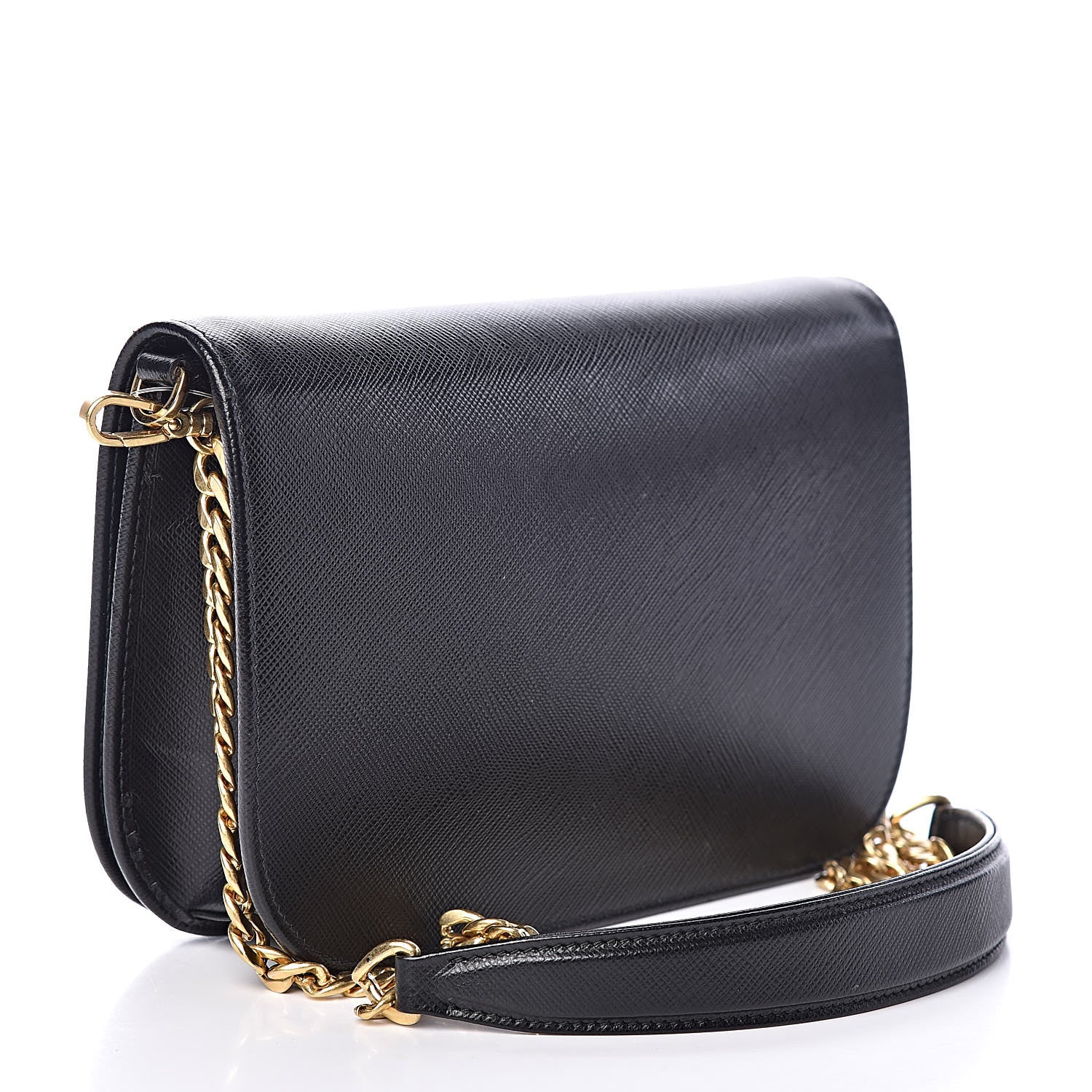 Prada Saffiano Lux Crossbody Bag Black 3 of 9