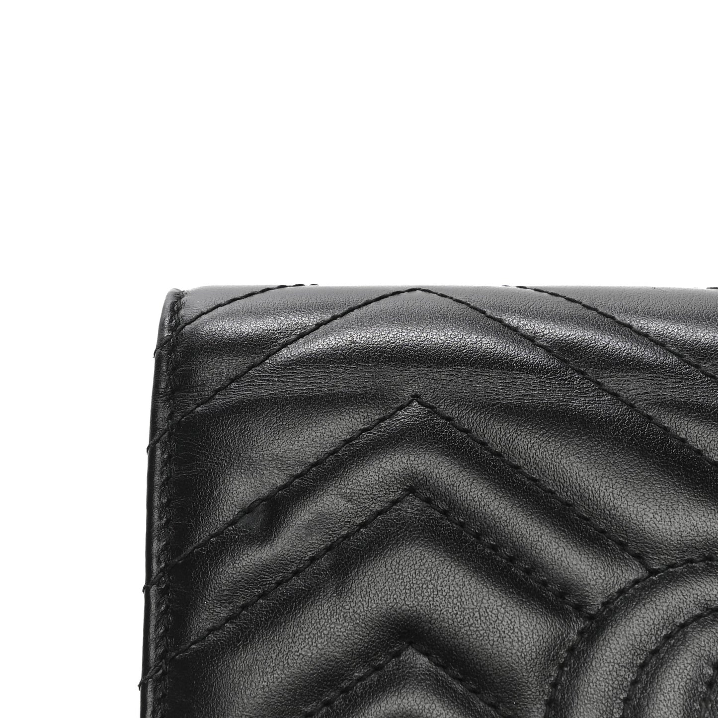 Calfskin Matelasse GG Marmont Chain Wallet Black