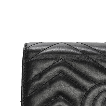 Gucci Calfskin Matelasse GG Marmont Chain Wallet Black 15 of 19