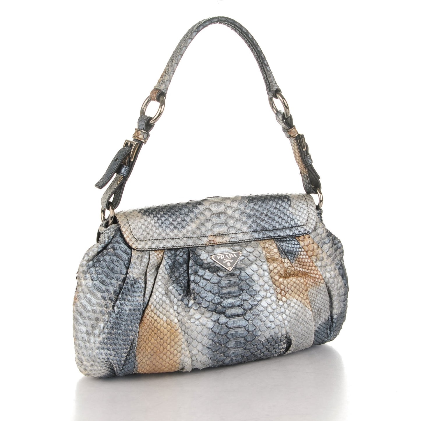 Metallic Python Shoulder Flap Bronzo