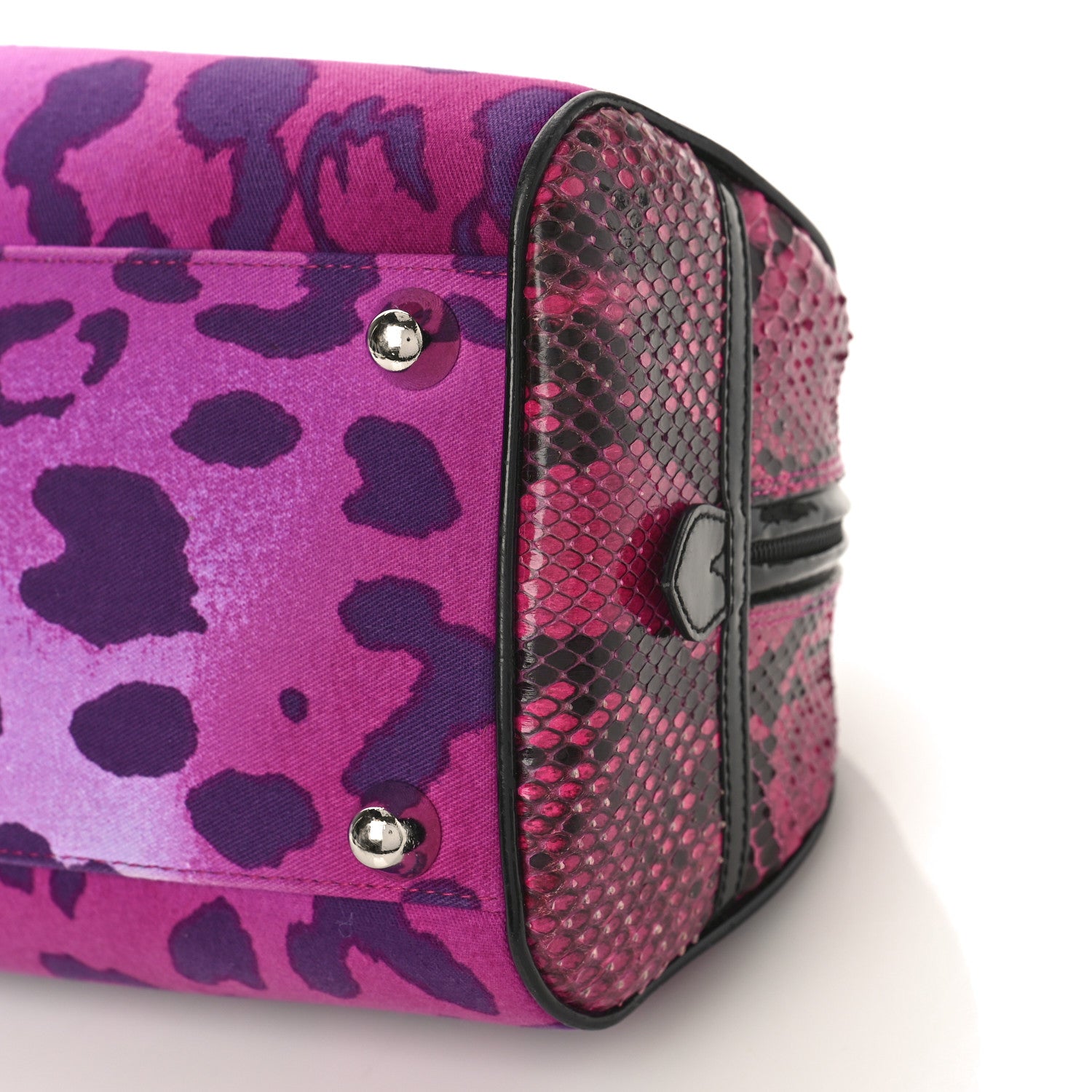 Christian Dior Snakeskin Leopard Gambler Dice Bowler Pink 8 of 8