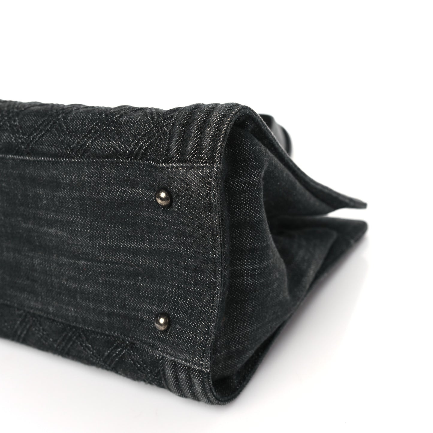 Denim Quilted Boy Shopping Tote Black