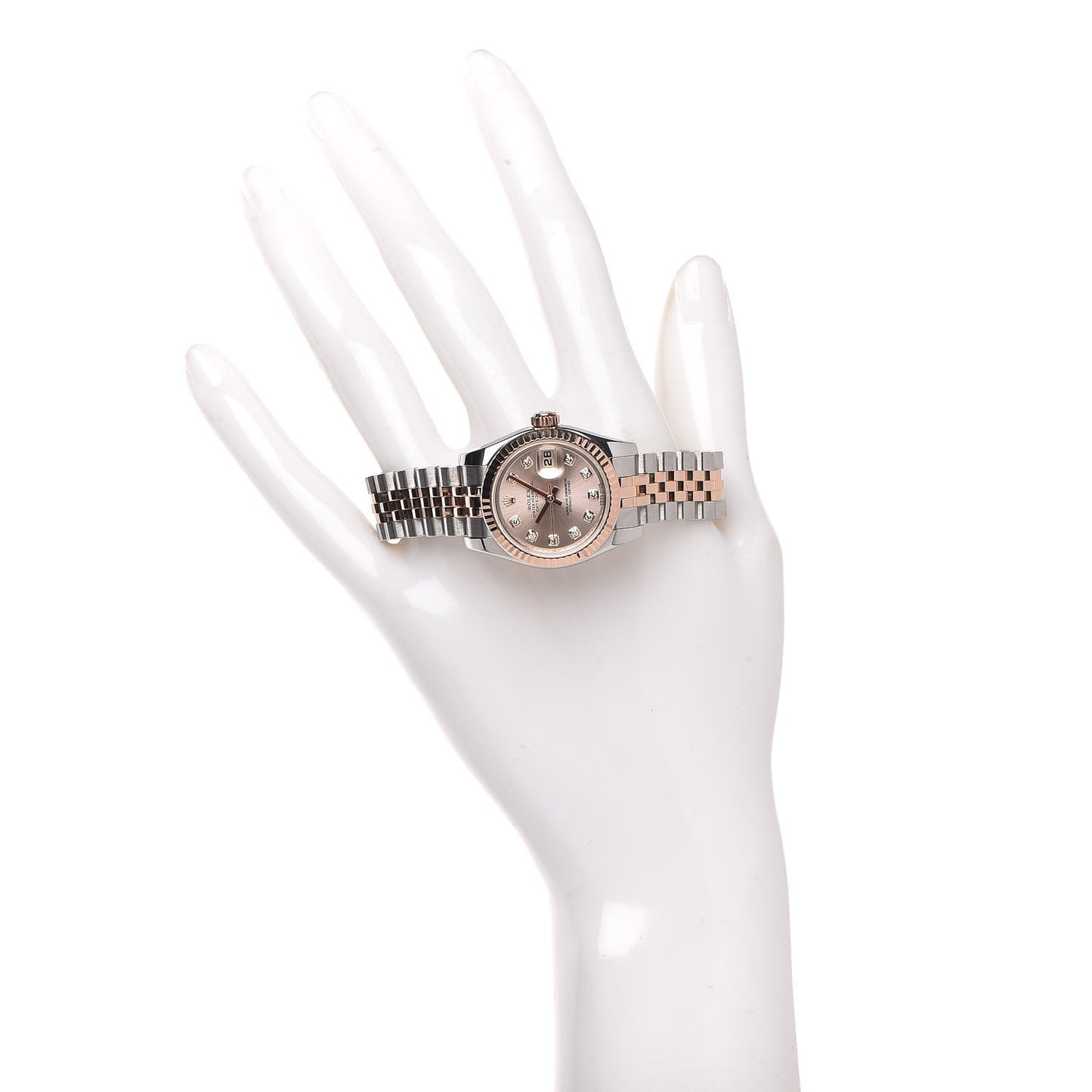 Stainless Steel 18K Everose Gold Diamond 26mm Oyster Perpetual Datejust Watch Pink 179171