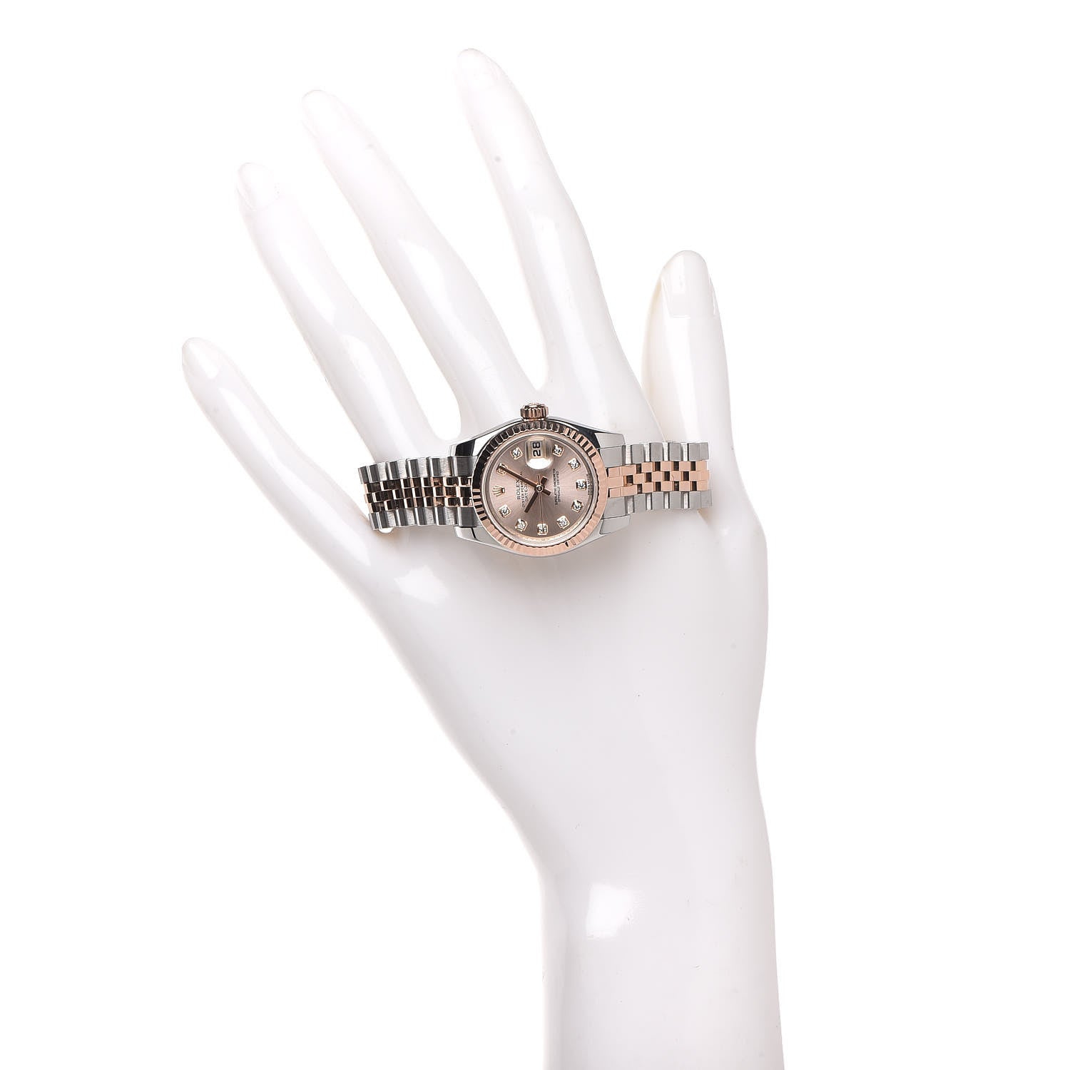 Rolex Stainless Steel 18K Everose Gold Diamond 26mm Oyster Perpetual Datejust Watch Pink 179171 2 of 7