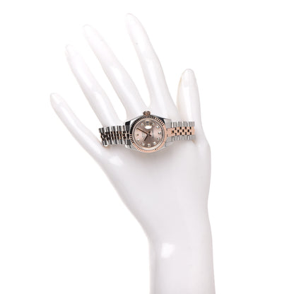 Rolex Stainless Steel 18K Everose Gold Diamond 26mm Oyster Perpetual Datejust Watch Pink 179171 2 of 7