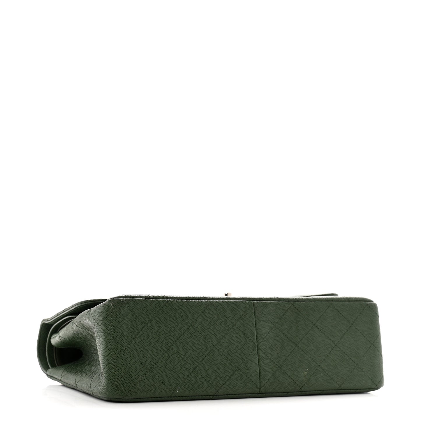 Caviar Quilted Jumbo Double Flap Green