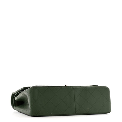 Chanel Caviar Quilted Jumbo Double Flap Green 4 of 13