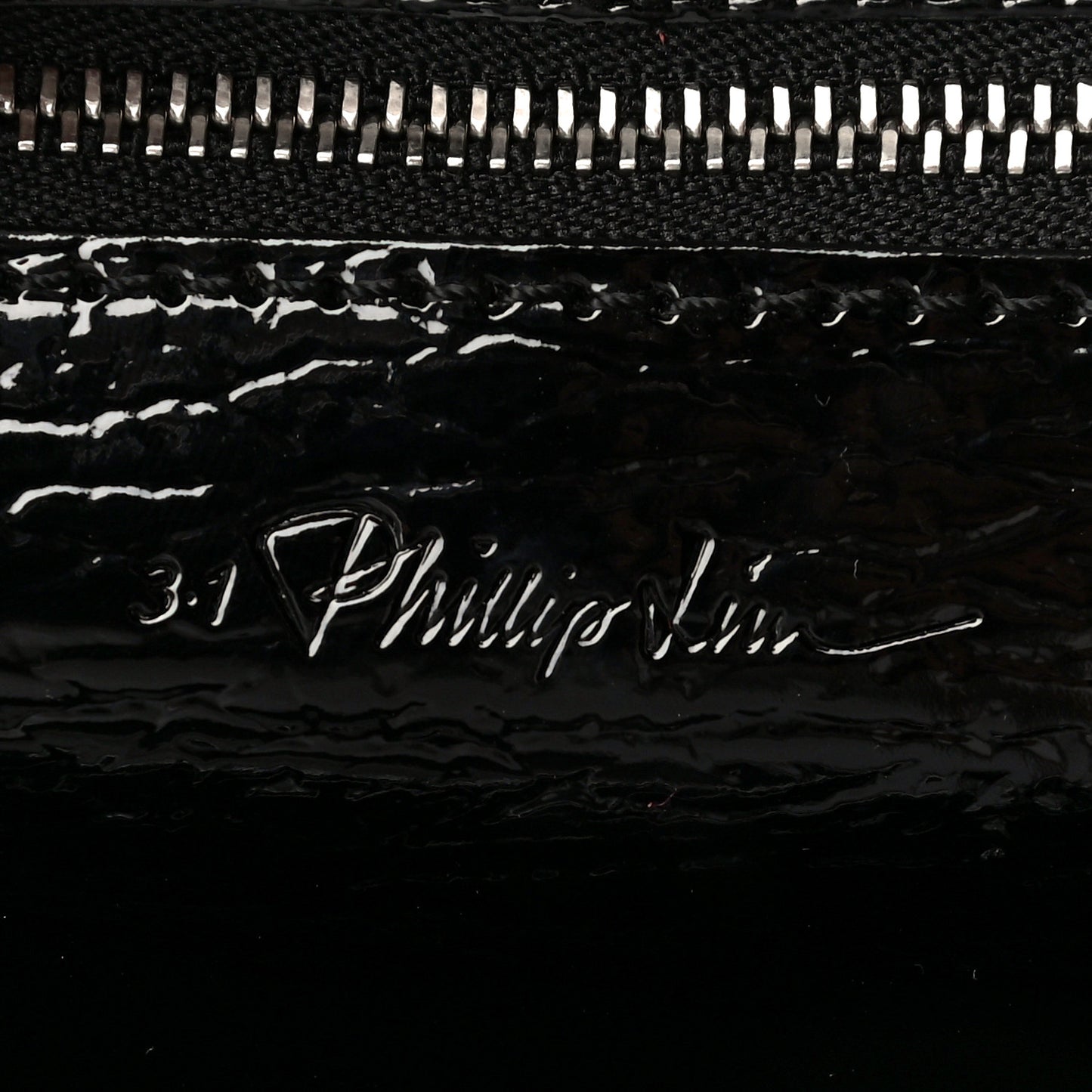 Textured Patent Mini Pashli Satchel Black