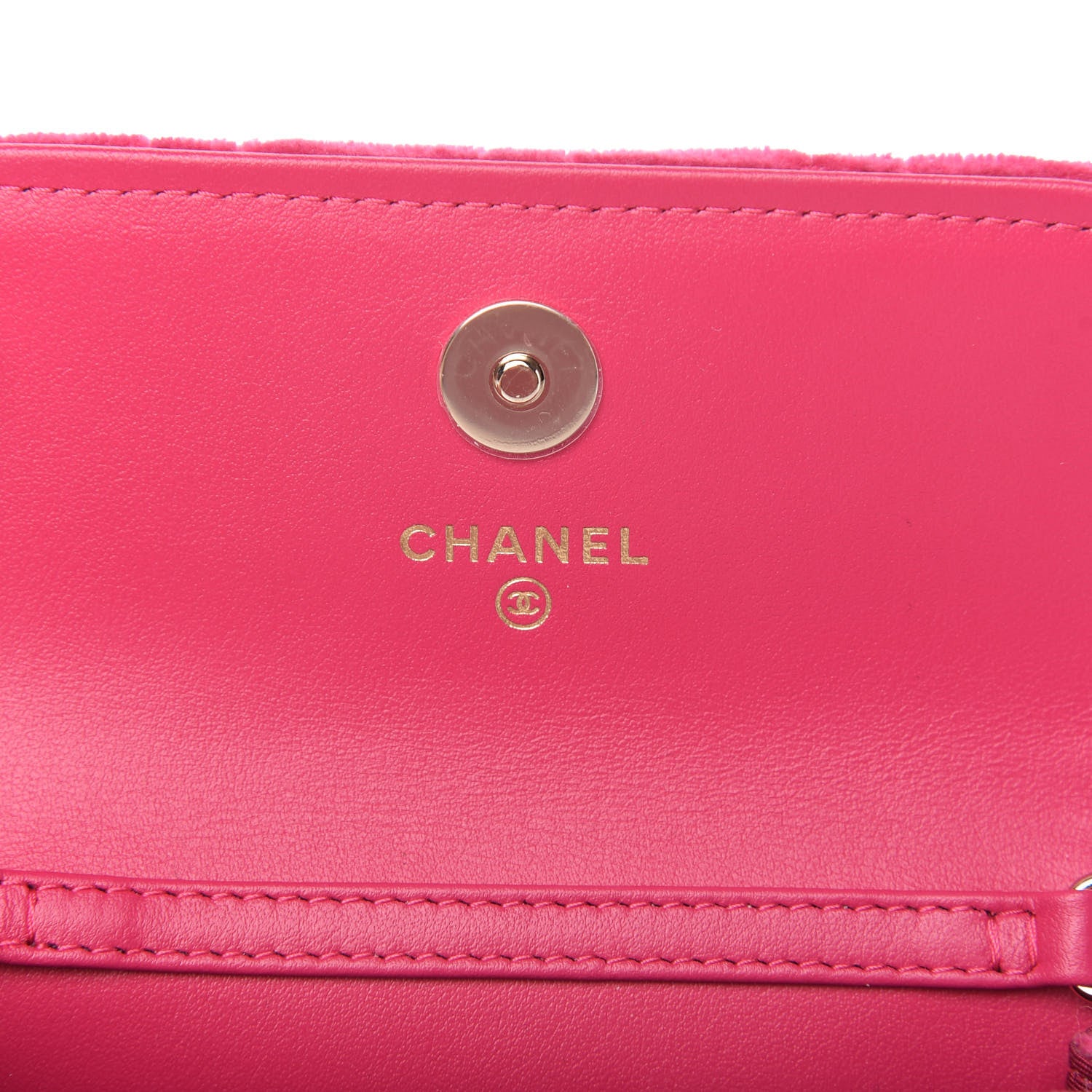 Chanel Velvet Quilted Pearl Crush Flap With Chain Pink 8 of 11