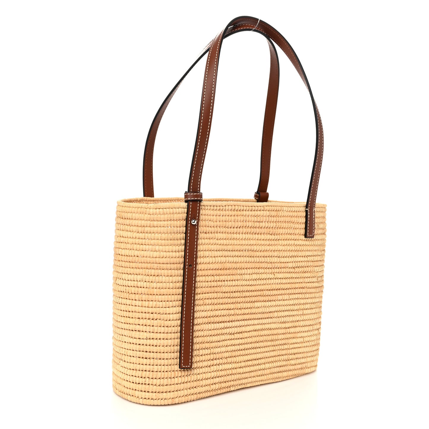 Raffia Small Square Basket Tote Bag Natural Tan
